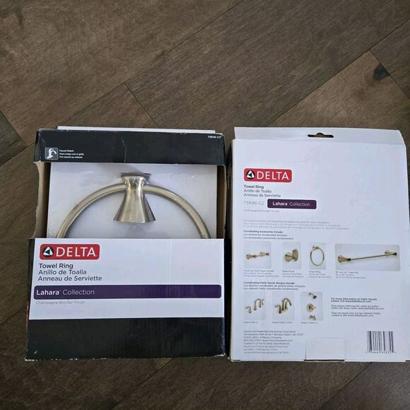 2 X ​Delta 73846-CZ Lahara Towel Ring Holder in Champagne Bronze - Picture 2 of 7